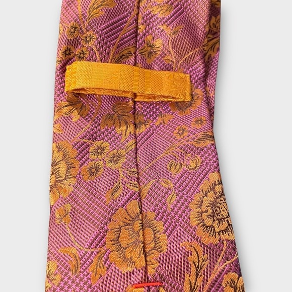 Robert Graham Necktie Pink Orange Floral Knowledge Wisdom Truth‎ Made In USA - Picture 4 of 7